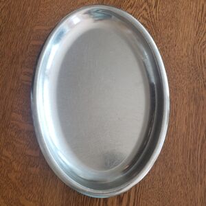 Vtg Kamar Stainless Steel Oval Serving Tray